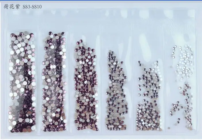 Tanzanite 1440 шт SS 3 4 5 6 8 10 смешивания Размеры Стразы для ногтей круглый Crystal AB Ясно Nail Кристалл страз плоской задней самоклеющиеся камни - Цвет: Tanzanite