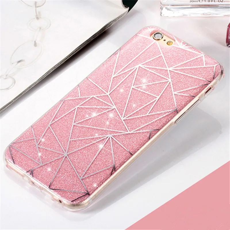 Candy Shining Sequins Phone Cases For iPhone 6 6S Case Hard Glitter Back Cover 7 8 5 5s SE Shell Funda Capa |