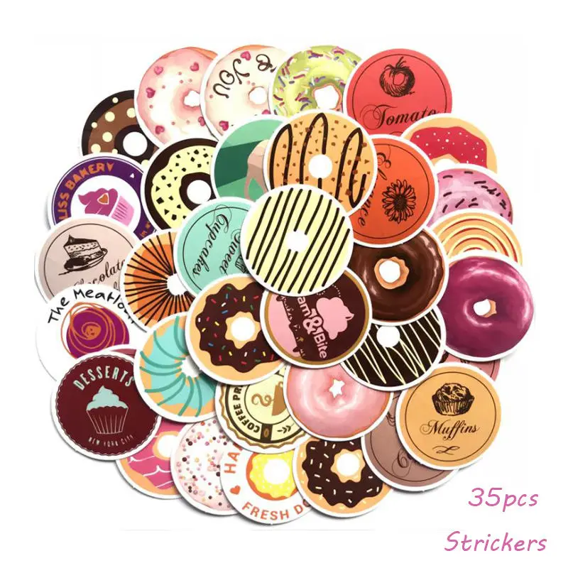 25pcs stickers Omilut сладкий Пончик воздушный шар один 1th День рождения украшение пончик ребенок душ девочка Декор пончик вырасти шар поставки - Цвет: 25pcs stickers