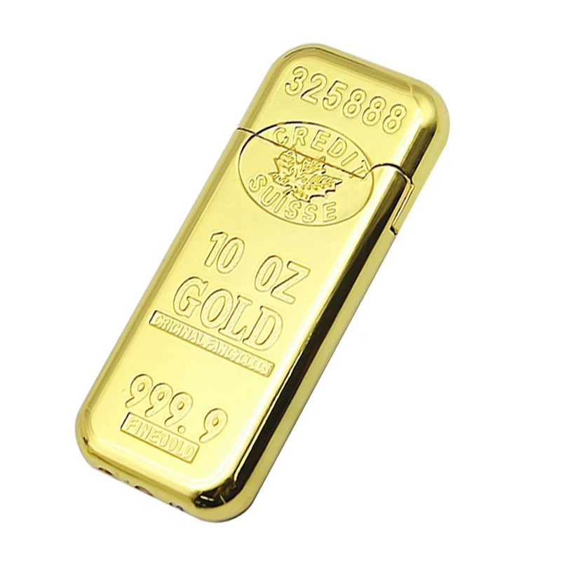 100 шт/партия, форма Bullion, прикуриватель, креативное металлическое колесо-Кресало, газовые зажигалки, бутановый воспламенитель, золото