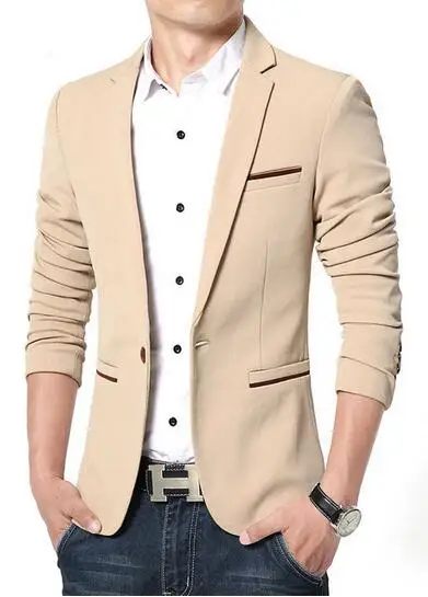 Мужской пиджак Роскошный Блейзер из хлопка приталенный высокого качества