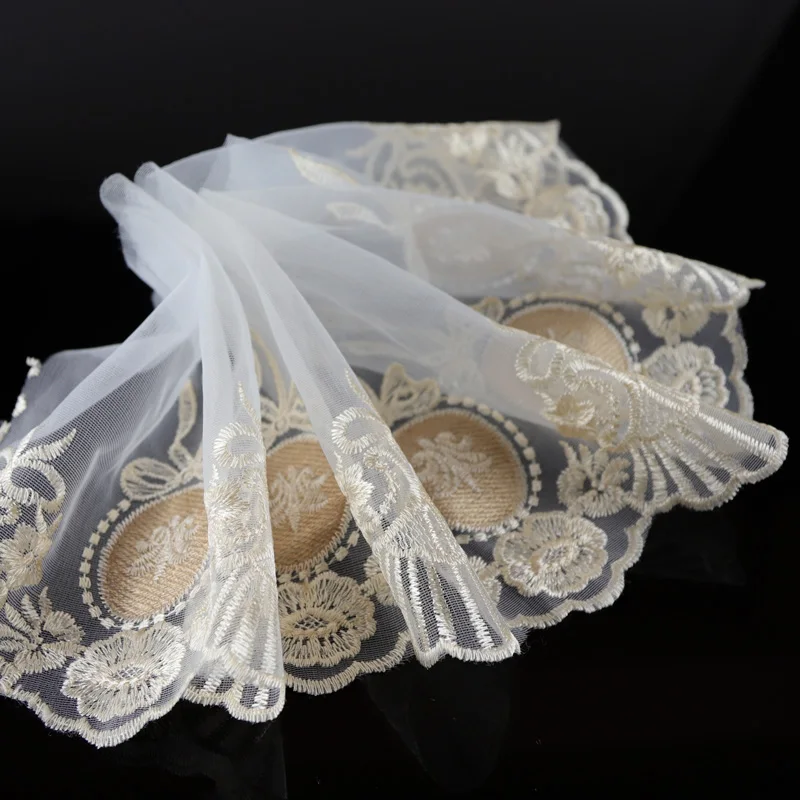 2 ярдов полиэстер гребешок цветок кружева края планки аппликация шитье ремесло