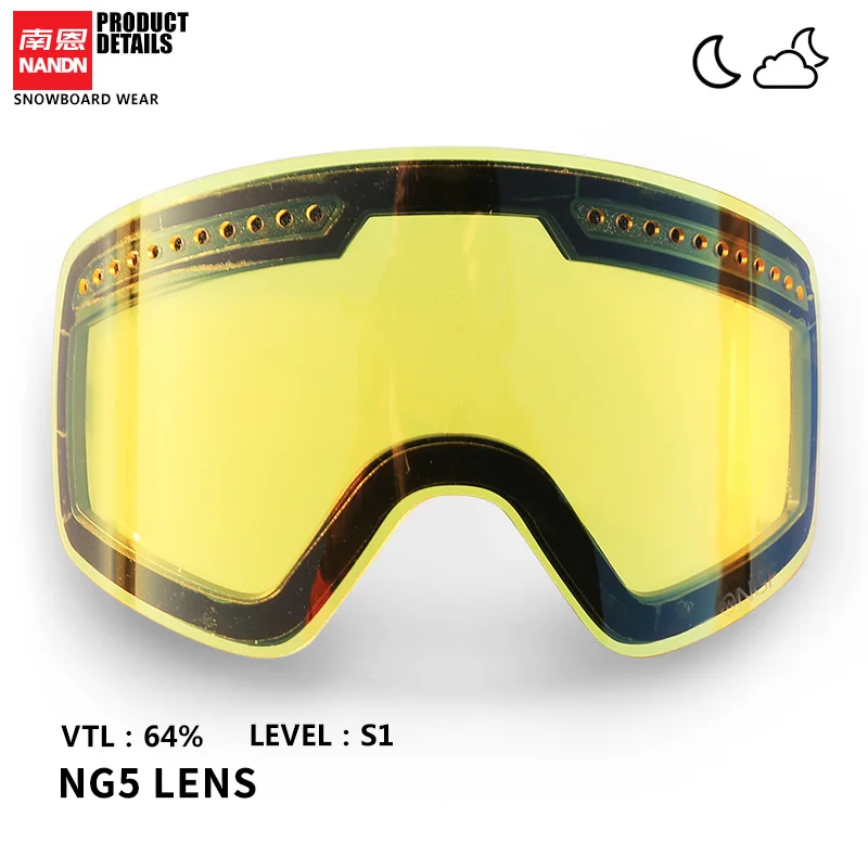 NANDN SNOW Лыжная линза двухслойная противотуманная защита UV400 подходит для NG5|Лыжные