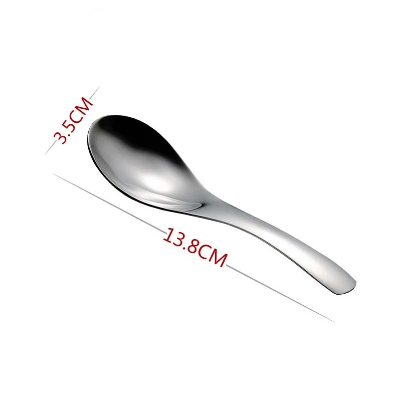 

BalleenShiny 1 pc Stainless Steel Spoons Chinese Sliver Soup Coffee Tea Ice Cream Dinner Spoon Scoop Luxury Kitchen Accessories