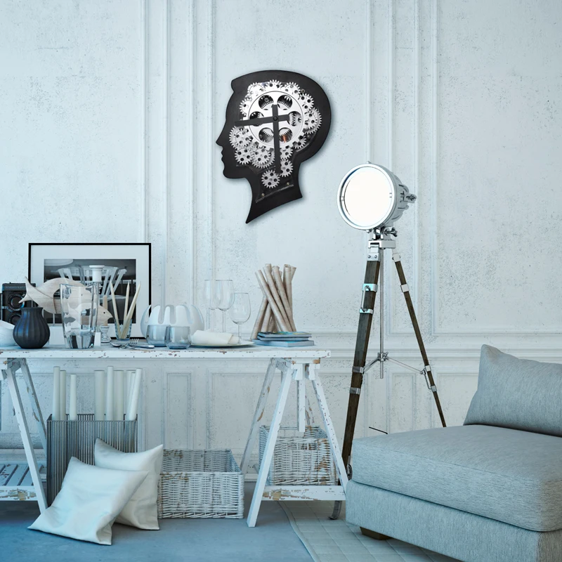 Brainstorming gear часы ABS+ металлические настенные часы кварцевый механизм индивидуальность креативный домашний декор настенные часы