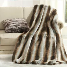 American style fur bedside blanket 150*200cm coffee striped comforter sofa cover pet blankets artificial blanket|fur