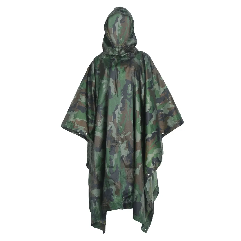 Woodland Camo VILEAD открытый Водонепроницаемый непромокаемый плащ мульти-функциональный дождевое пончо Для мужчин Для женщин прочный мотоцикл дождевик дождь Шестерни - Цвет: Woodland Camo