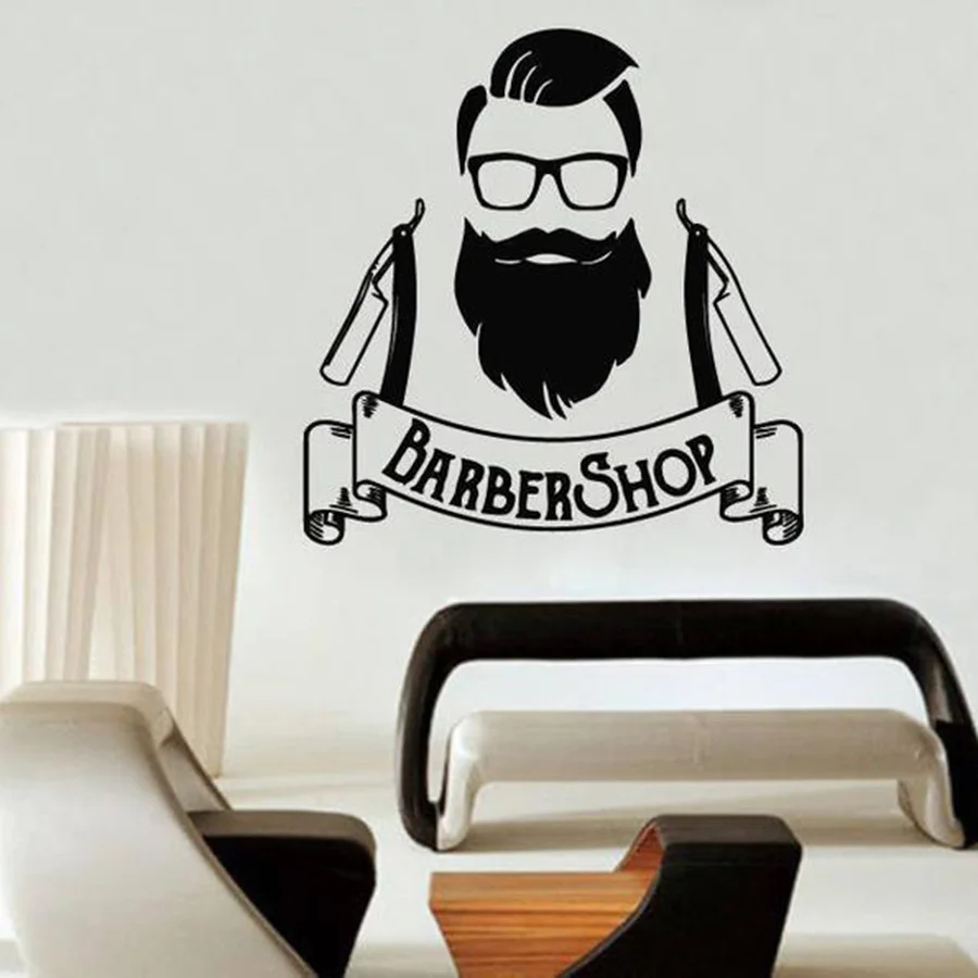 Виниловая наклейка на стену для парикмахерской декоративное художественное
