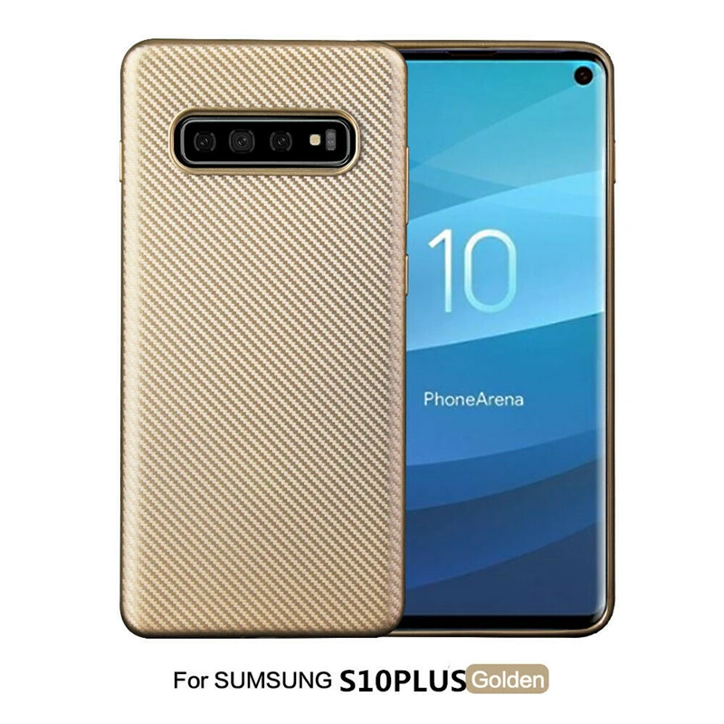 Противоударный бампер из углеродного волокна для Samsung Galaxy S10 прочный мягкий