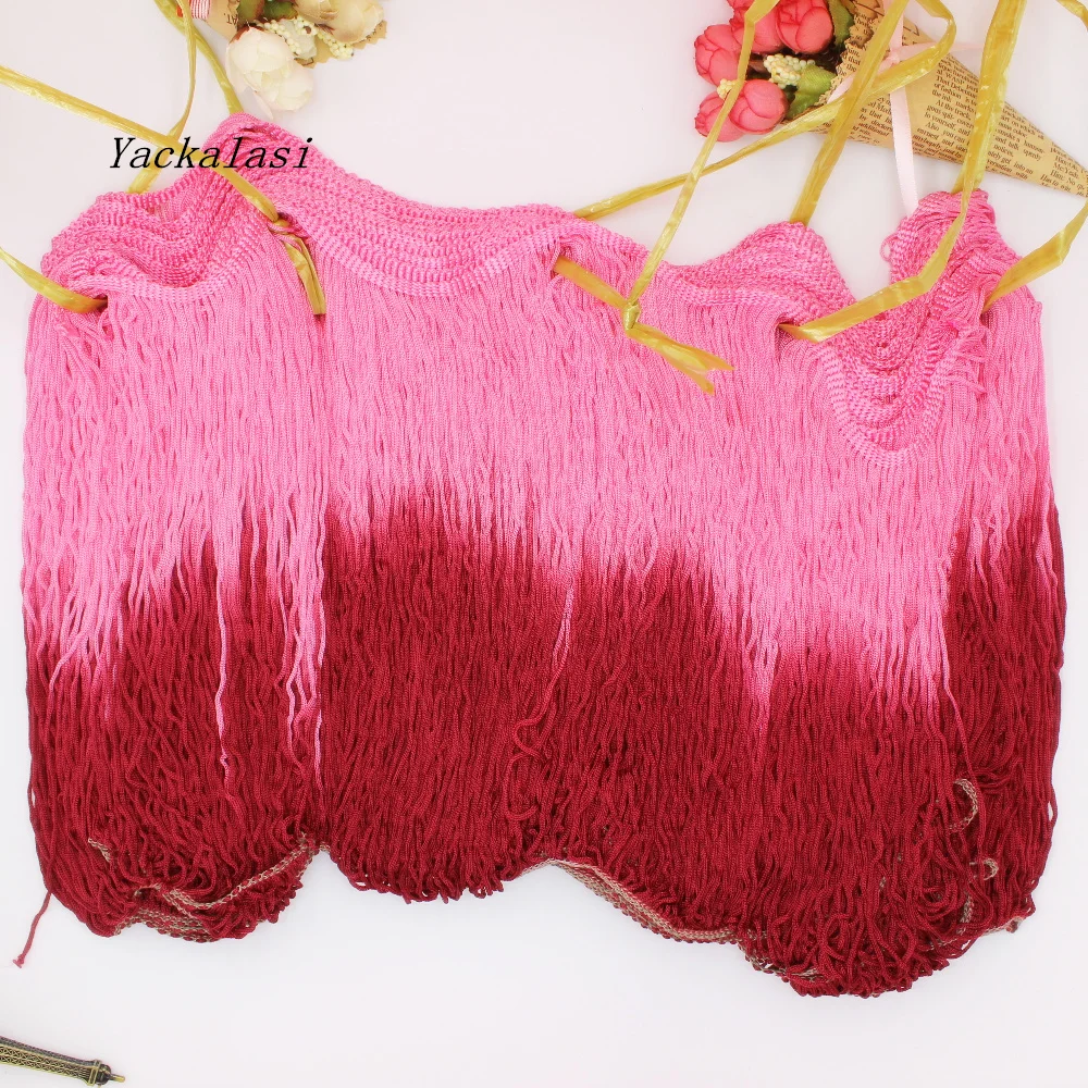 Dip Dye Омбре бахрома кисточка 3 ярдов/партия вискоза латинское платье макраме