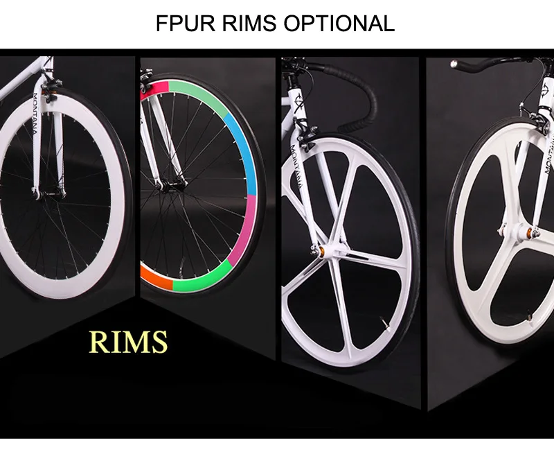Велосипед с фиксированной передачей колеса из магниевого сплава 3 Спицы fixie Bicycle700C колеса 70 мм обода 52 см рама велосипед Полный дорожный велосипед