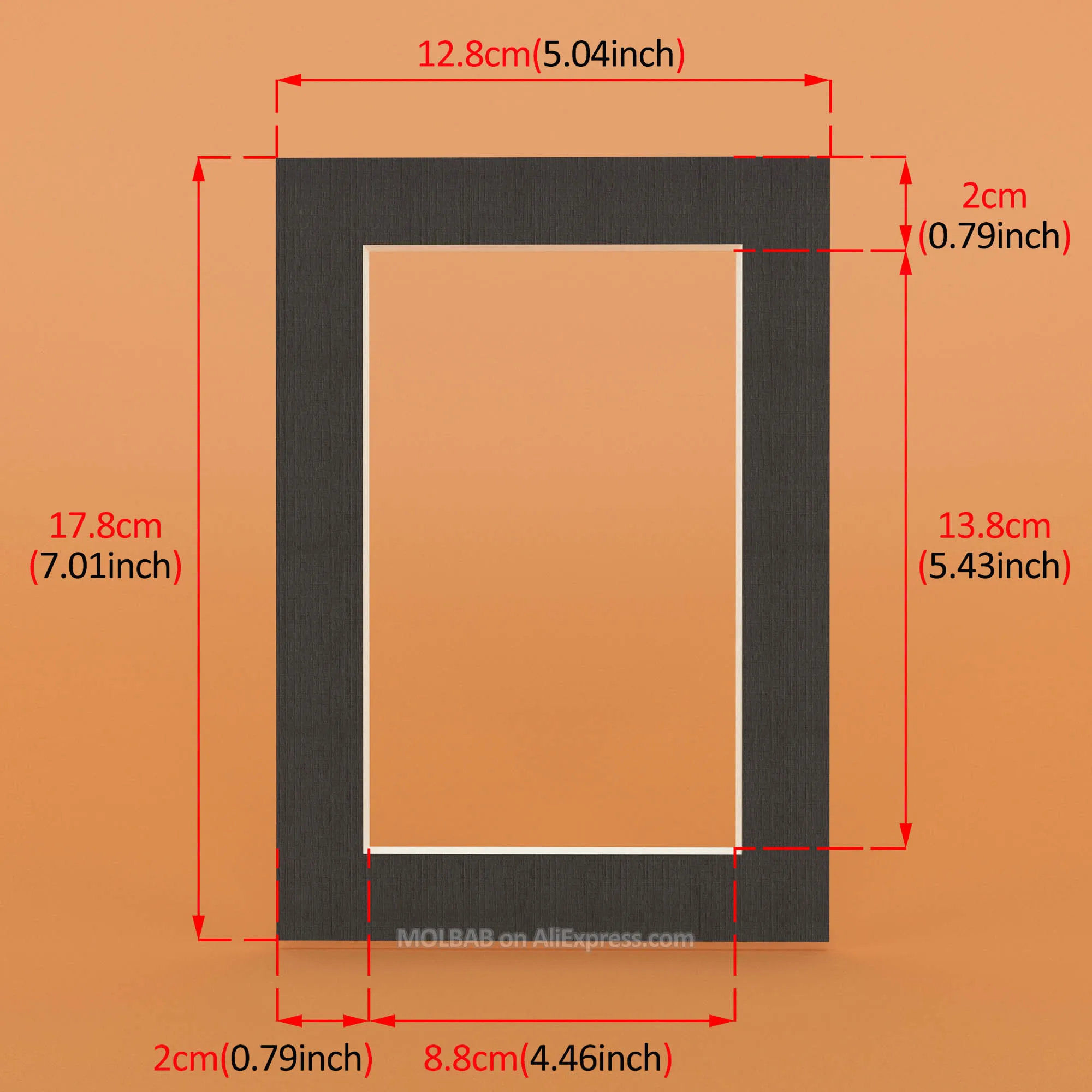 Black Rectangle Белый/черный фото коврики прямоугольник/Овальный Бумага крепления уникальный фактурной поверхностью для 6/7/8 дюймов рамы для картин пасс-Partouts 6 шт./лот - Цвет: Black Rectangle