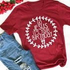 Новое поступление, футболка с коротким рукавом, футболка на день рождения с изображением Иисуса, Рождественский Графический Топ, эстетический подарок, готические футболки унисекс