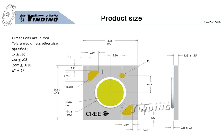 5 шт. Cree XLamp CXA керамики удара 1304 10W 9 W/18/Е-байка 36В светодиодный чип Диодная лампочка теплый/нейтраль/холодный белый высокой мощности Светодиодный лампы