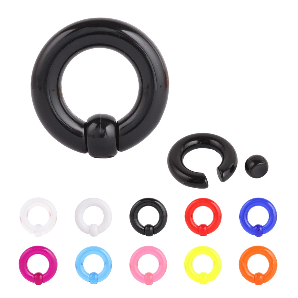 2PCS Acrylic Captive Bead Rings Septum Clickers Ear Plugs Tunnel Expanders Body Jewelry Nipple Piercings Segment | Украшения и