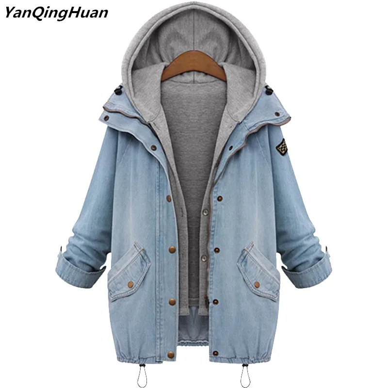 Ян Цин Хуан новинка весны 2018 свободная Толстая ковбойская куртка Женская с