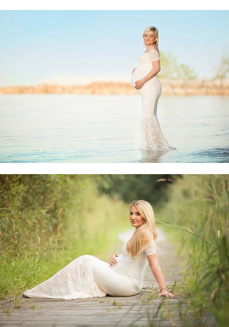 SMDPPWDBB Maternity Lace Dress Photography Props Women White Dresses Sexy Maxi Summer Gown | Мать и ребенок