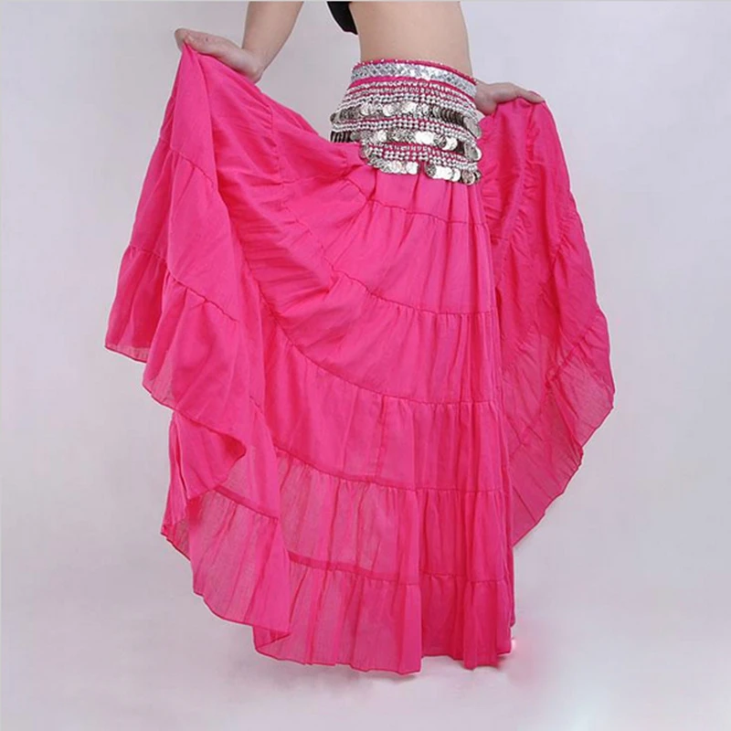 Женская юбка для танца живота длинная льняная 16 цветов выступлений цыганский