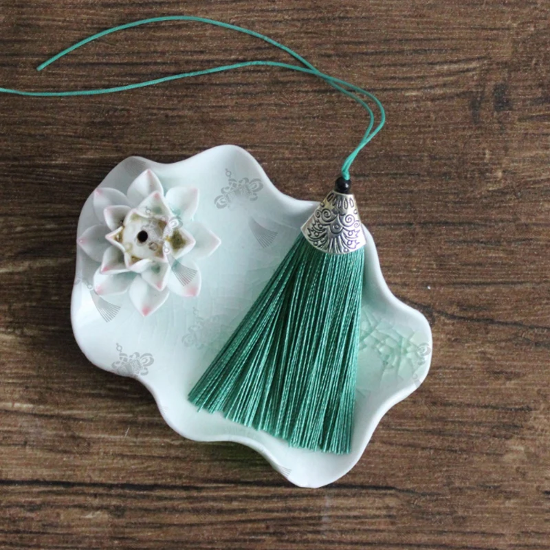 33 цвета китайская простота Изящная классическая подвеска с шёлковой кисточкой-DIY ювелирные аксессуары-Веер автомобильный Свадебный декор - Цвет: Bottle green