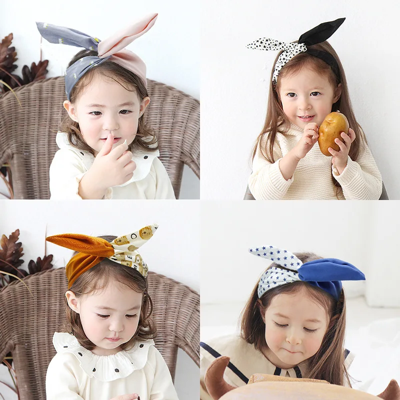 2018 Summer Children Cartoon Dots Colorful Fresh Fashion Turban Headbands Women Chiffon Headband Head Wrap Wide Hairband | Детская