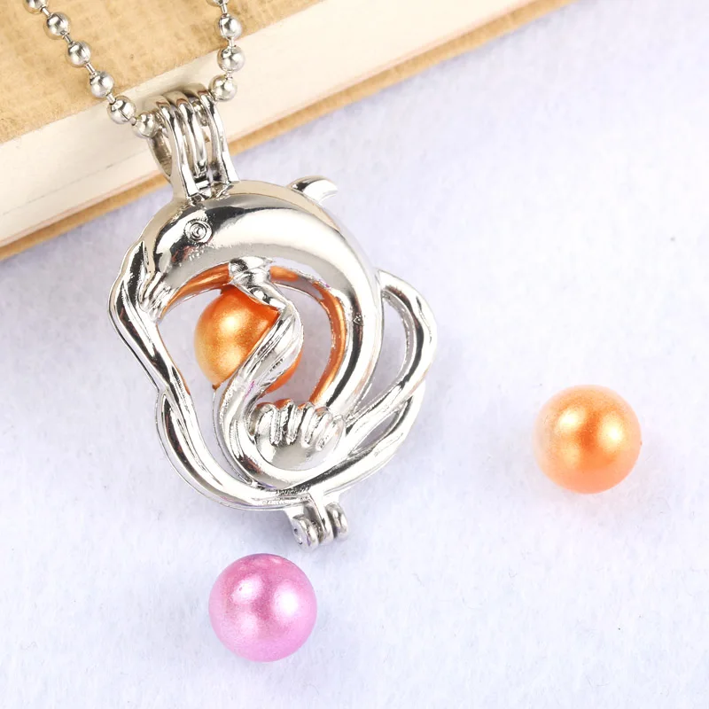 Клетка из бусина для изготовления украшений с кулоном серебра дельфином