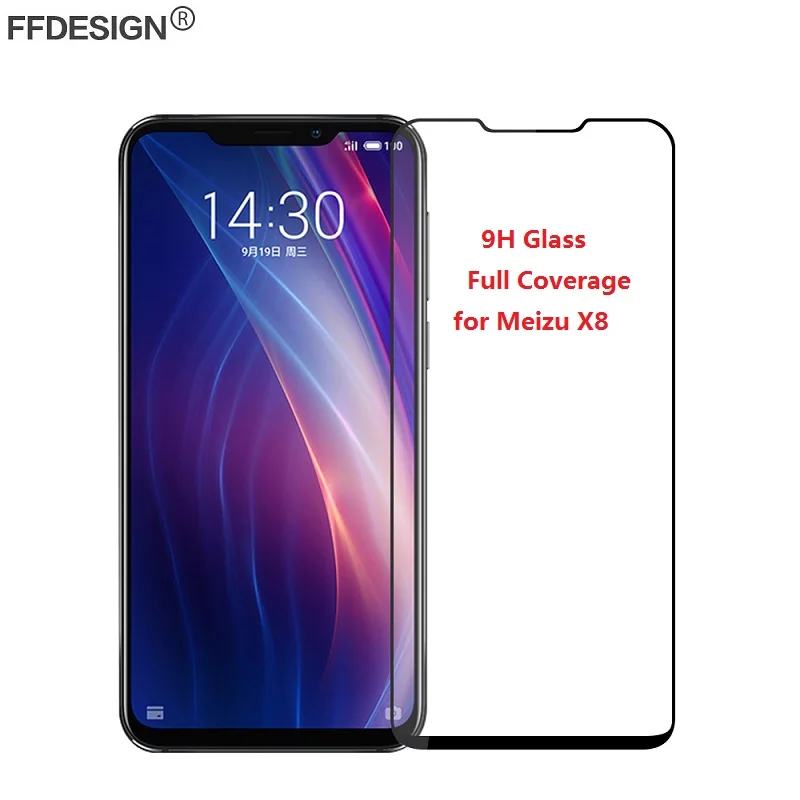 Полное покрытие закаленное стекло для Meizu X8 Защитная пленка экрана