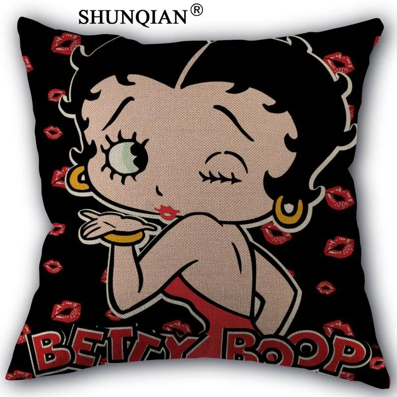 Pillow case Изготовленная на заказ Наволочка Betty Boop из хлопка, изготовление на заказ наволочка под заказ 45x45 см с одной стороны - Цвет: Pillow case