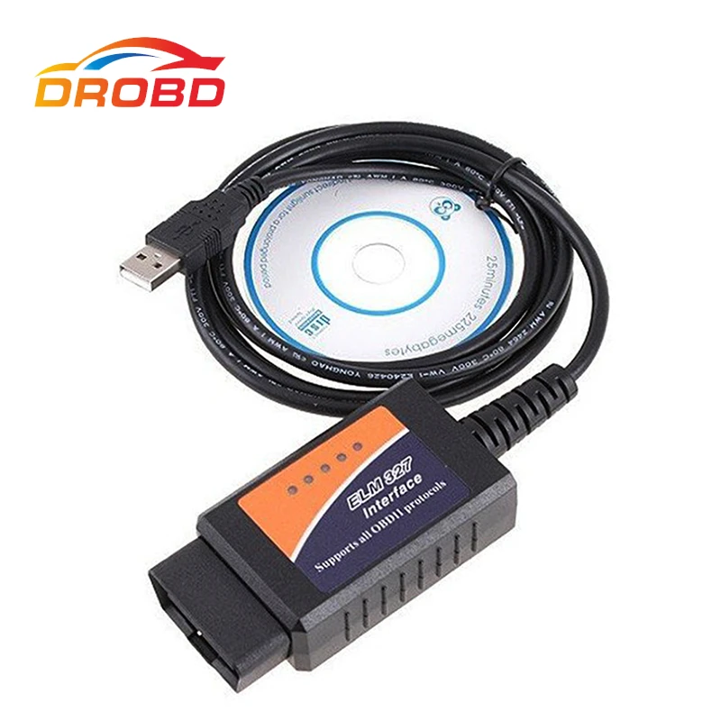 OBD/OBDII сканер ELM327 USB FTDI FT232RL чип ELM 327 Автомобильный диагностический интерфейс сканирующий инструмент поддерживает все OBD 2 протоколы Diag инструмент