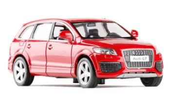 Красный UNI 1/36 масштаб оттягивающийся автомобиль игрушки Германия Audi Q7 SUV литая модель металлическая модель автомобиля игрушка для коллекции/подарка/детей - Цвет: Красный