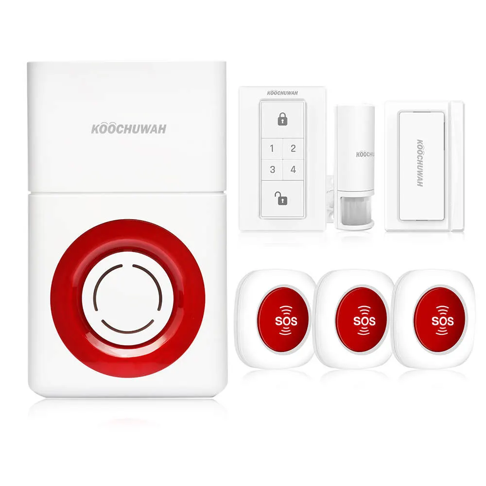 KOS3000G-KO108D KOOCHUWAH Беспроводная GSM домашняя сигнализация, система охранной сигнализации, голосовое оповещение, противоугонная охранная сигнализация, сирена, sim-карта, Автоматическая сигнализация, 130 дБ - Цвет: KOS3000G-KO108D