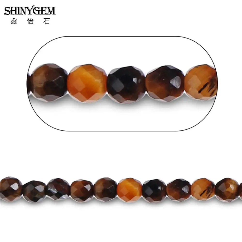 Tiger Eye SHINYGEM 2 мм/3 мм граненые маленькие бусины Амазонит гранат тигровый глаз опал оптом много объемных натуральных каменных бусин для изготовления ювелирных изделий - Цвет: Tiger Eye