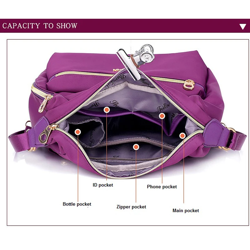 

Waterproof Women Handbags Multifunctional Bolsos Mujer Shoulder Messenger Bag Nylon Bolsa Feminina Sac A Main Torebki Damskie