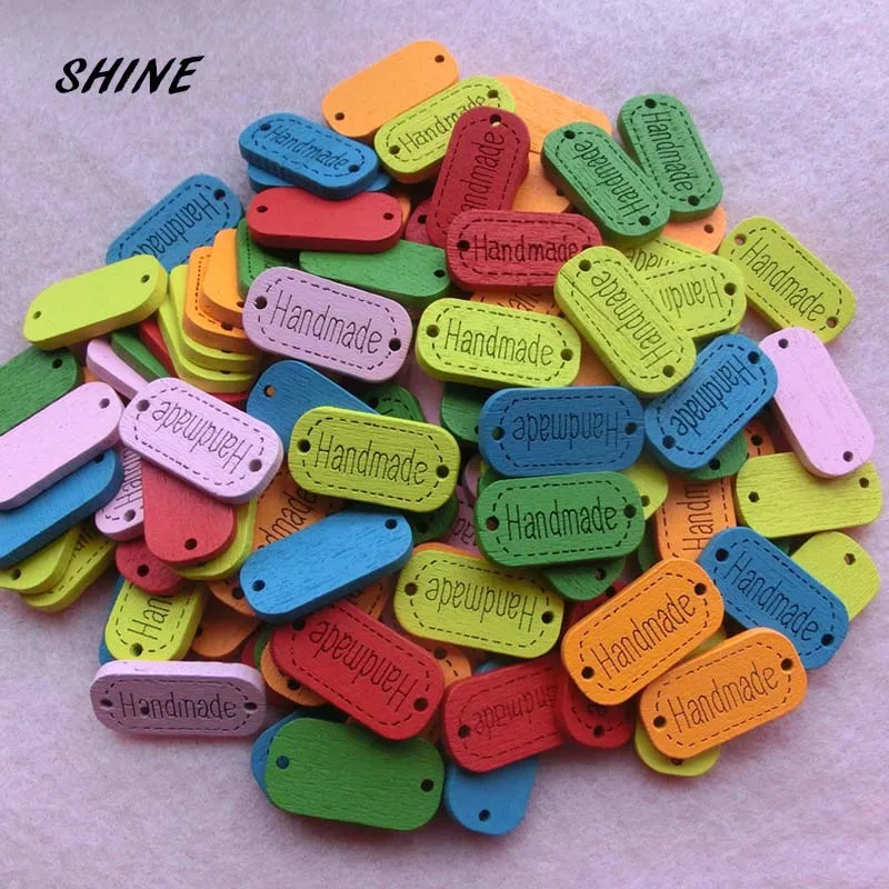50 шт. декоративные украшения для скрапбукинга 25 х13 мм|wooden buttons|multicolor buttonssewing wooden |