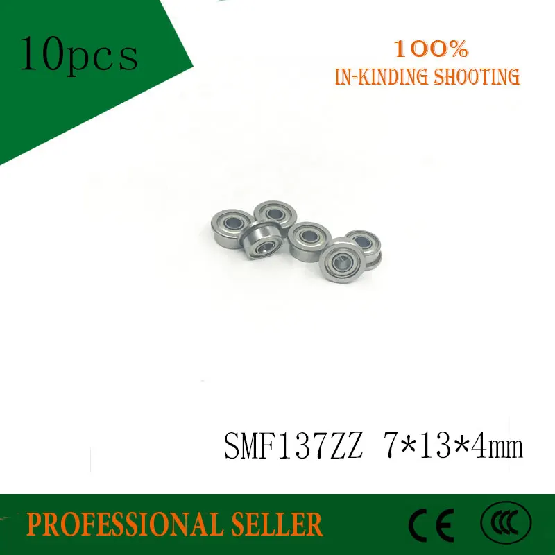 

10pcs SMF137ZZ LF1370ZZ stainless steel 440C ball bearing 7*13*14.6*4*0.8mm miniature bearing with flange