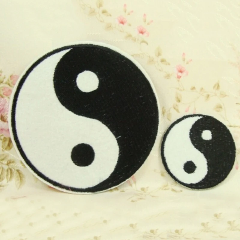 3 Size Feng Shui Yin Yang patch iron on or sew for clothes embroidered appliques DIY accessory | Дом и сад