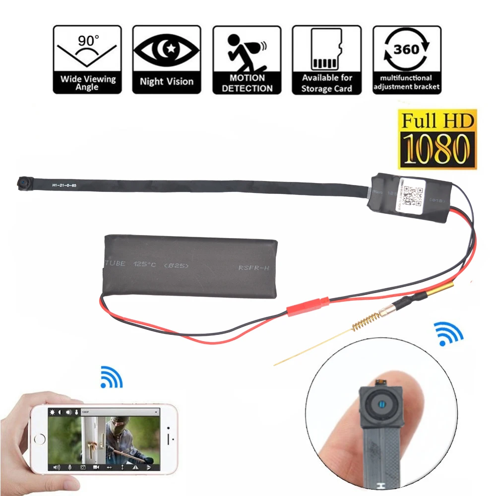 HD1080P беспроводной мини WiFi Камера DIY модуль Поддержка 128G Портативный с Батарея