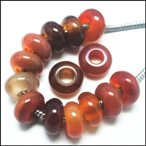 carnelian 5 шт. естесственный белый опал драгоценного камня бусины-разделители бусины в европейском стиле бусины в pandorra бисер с большим отверстием unakite sodality с черным ониксом Размер 8x14 мм - Цвет: carnelian