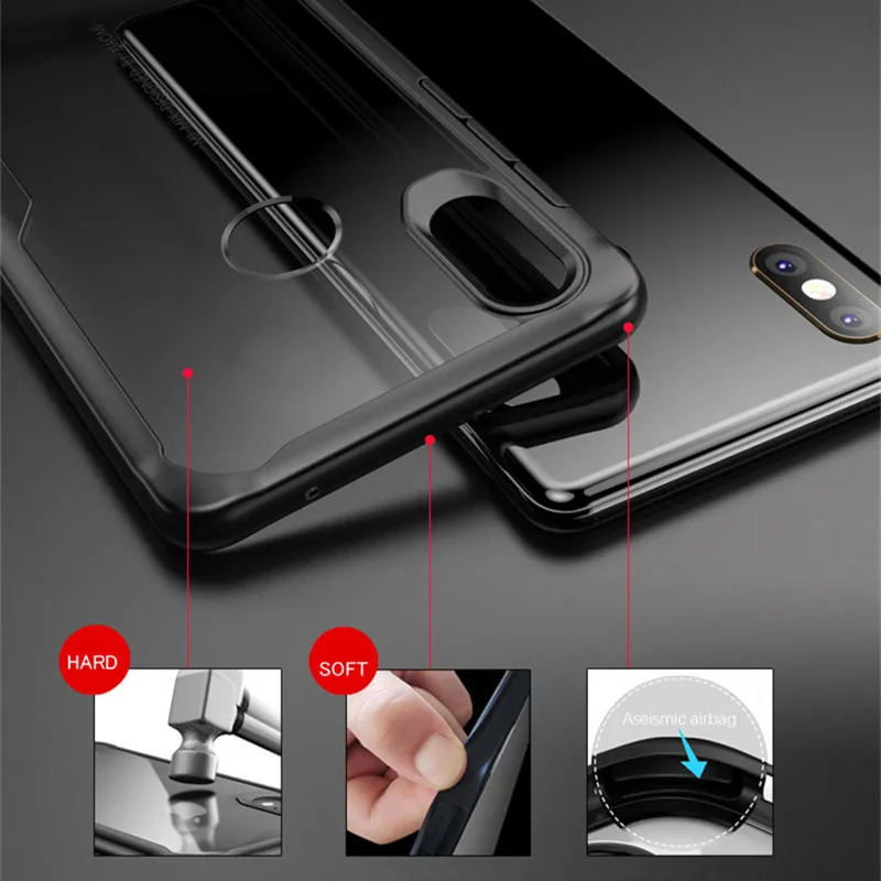 Противоударный прозрачный чехол QINUO для Xiaomi Redmi 6 Pro 6A S2 Y2 с мягким краем Жесткий
