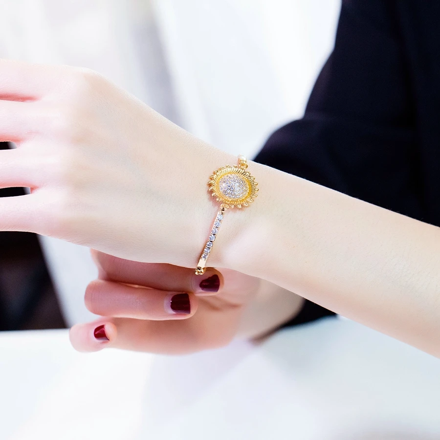 Новинка креативный женский браслет Hemiston с подсолнухами и кристаллами