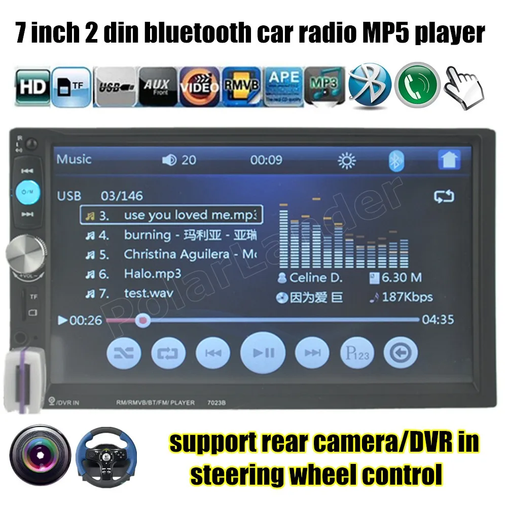 Автомагнитола 7 дюймовый сенсорный экран 2 Din MP5 USB/TF/FM/Aux Bluetooth|camera security for home|camera