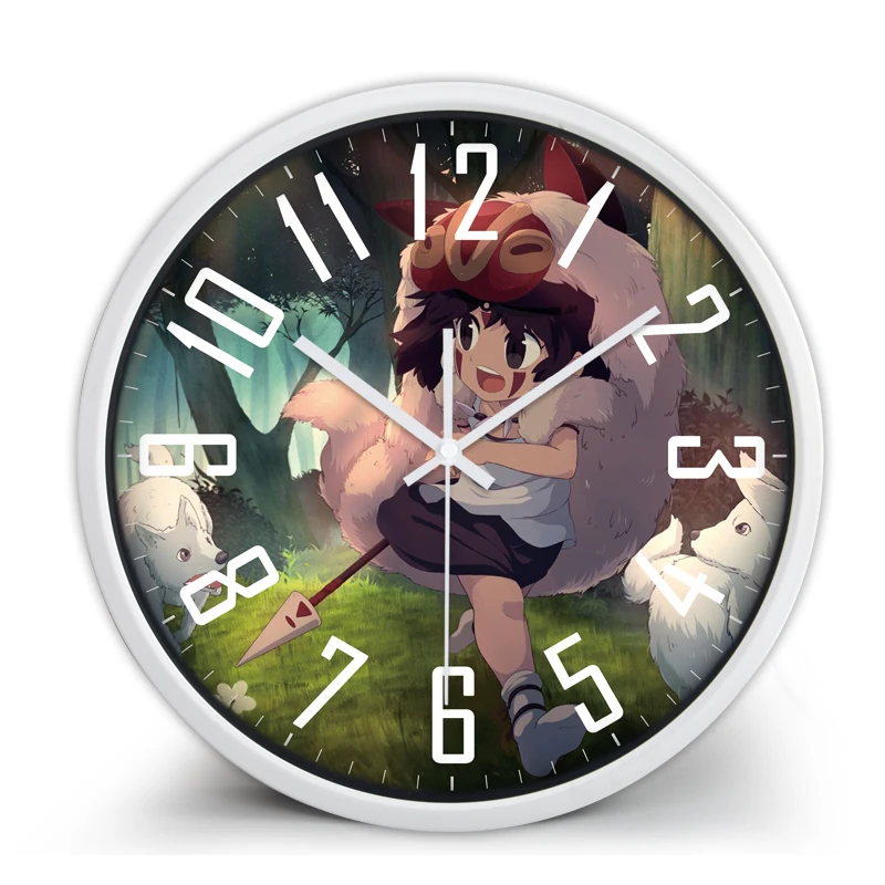 Часы принцессы Mononoke настенные часы Hayao Miyazaki бесшумные металлические детская