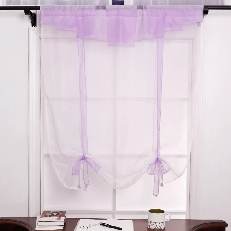 Короткие тюлевые Плиссированные Шторы Budloom красного и серого цвета для кухни