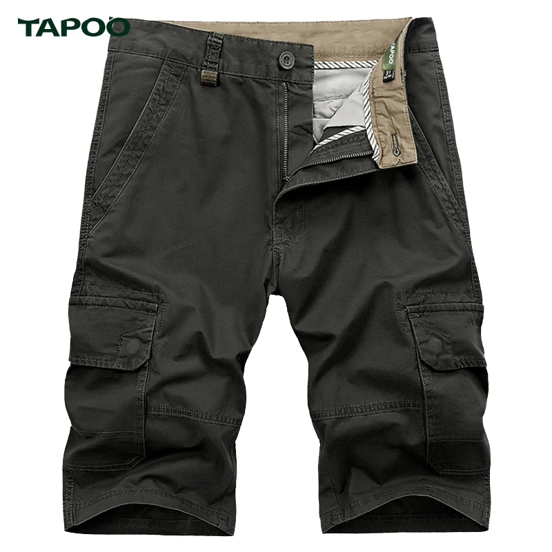 Мужские шорты карго TAPOO армейские прямые для лета пляжа деловые брюки облегающие