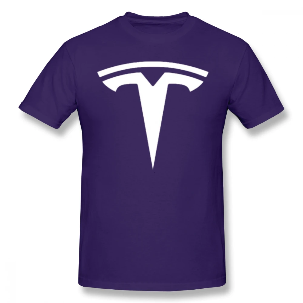 Elon Musk футболка с логотипом Tesla Whiteu002FRed футболка и чехол для телефона Мужская футболка с коротким рукавом Милая 6xl 100 хлопковая футболка - Цвет: Purple