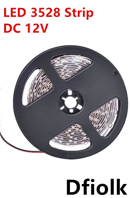 5 м/roll Светодиодные ленты свет 5 м 60 светодиодов/m один Цвет 3528smd гибкие светодиодные Клейкие ленты 12 В, теплый белый, белый, красный, синий, зеленый, желтый