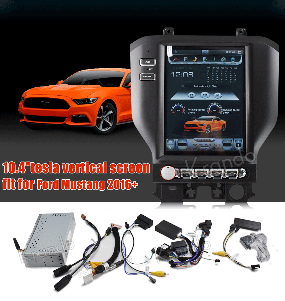 Krando Android 8,1 10," Tesla вертикальный экран автомобиля радио gps навигация для Ford Mustang- мультимедийный плеер системы wifi
