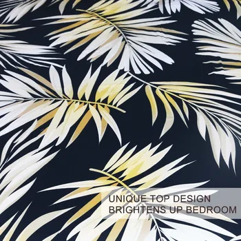 BlessLiving Palm Tree Bedding Modern Black White Gold Duvet Cover 3 Piece Elegant and Chic Tropical Bedspread for Girls Women 3