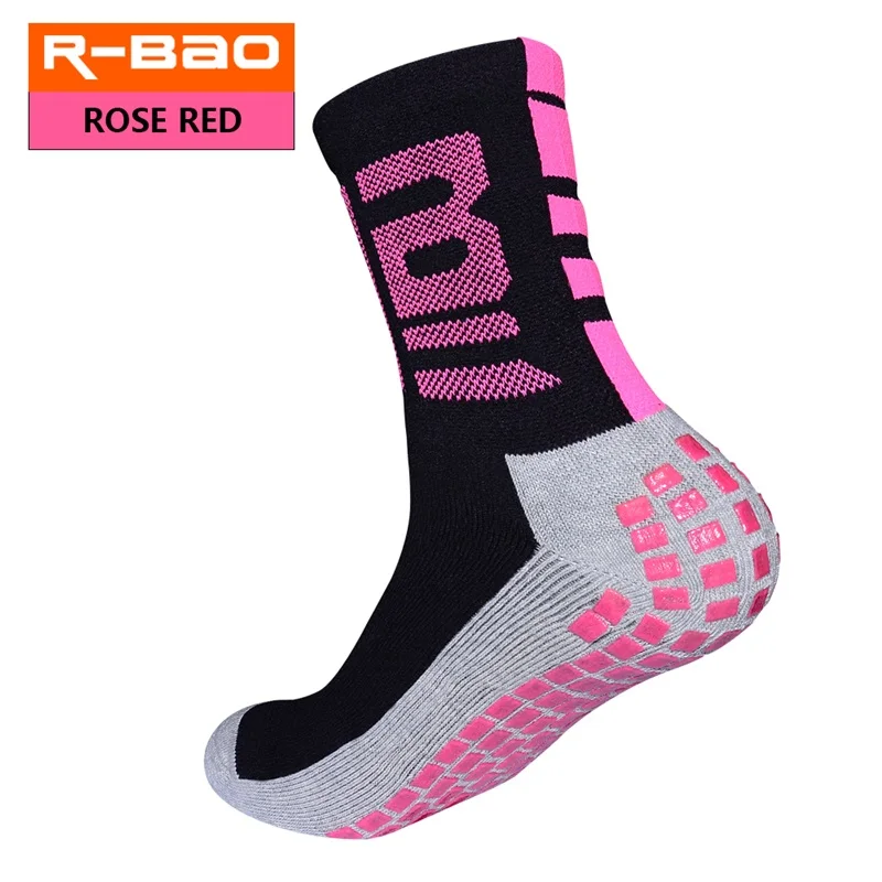 rose red RB6604 R-BAO новое поступление Взрослые Махровые носки для футбола высококачественные Нескользящие футбольные короткие носки - Цвет: rose red