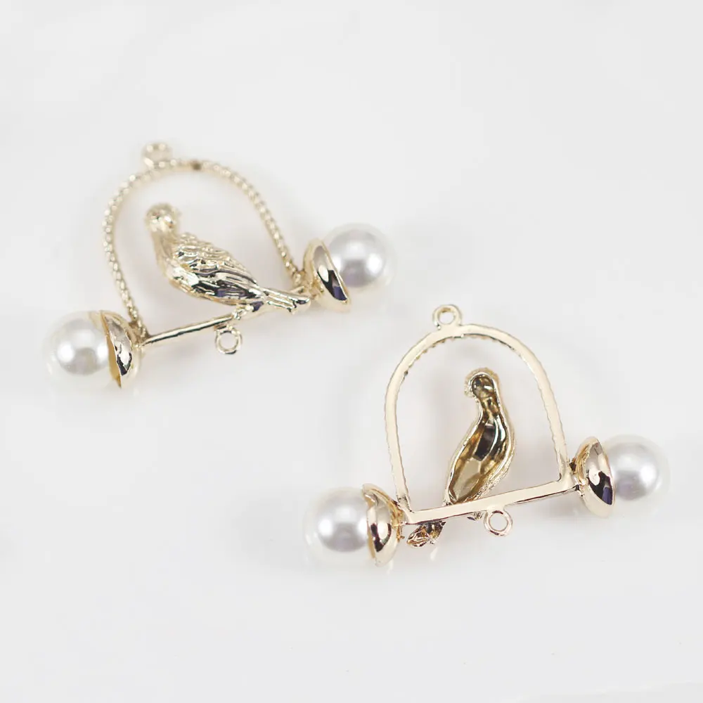 10 шт. жемчужная птичья клетка Европейский очаровательный браслет металлический