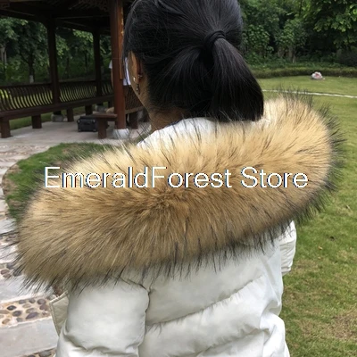 Супер большой меховой воротник имитация меха енота из лисьего шапка